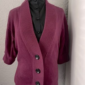 Burgundy Banana Republic Buttomdown Short Sleeve Sweater XL
